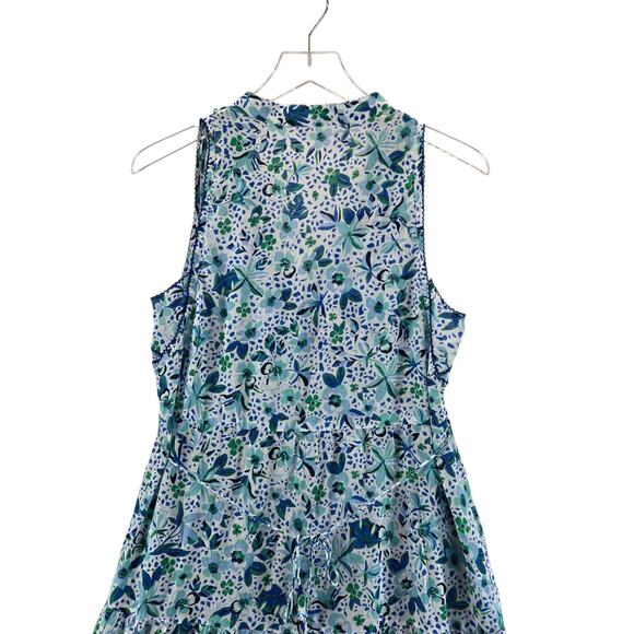 Poupette St Barth Maxi Dress Womens XS Sleeveless Blue White Floral Coquette - Picture 5 of 12